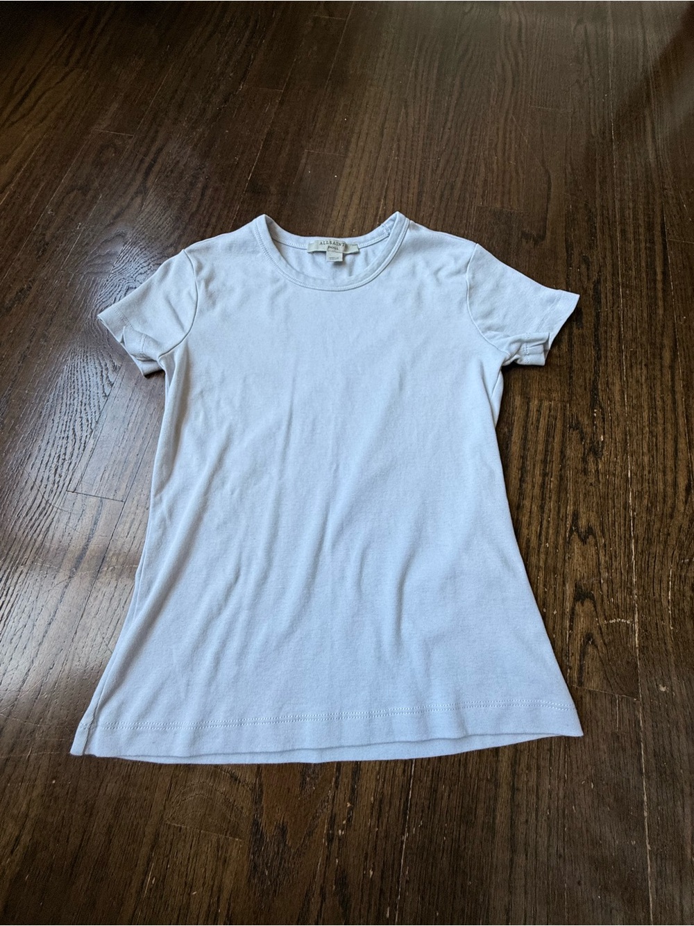 AllSaints White Logo Tag Crewneck Tee